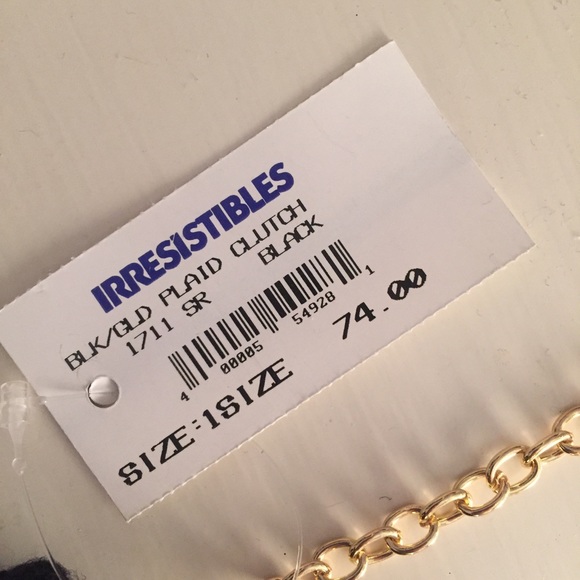 Sondra Roberts black and gold textured clutch NEW - Picture 4 of 7